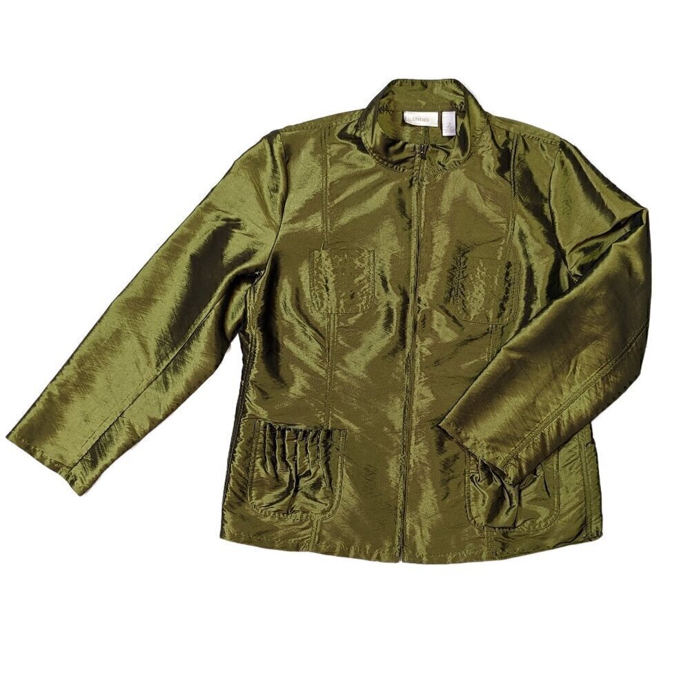 Chico's Gorgeous Green Jacket Size 2
